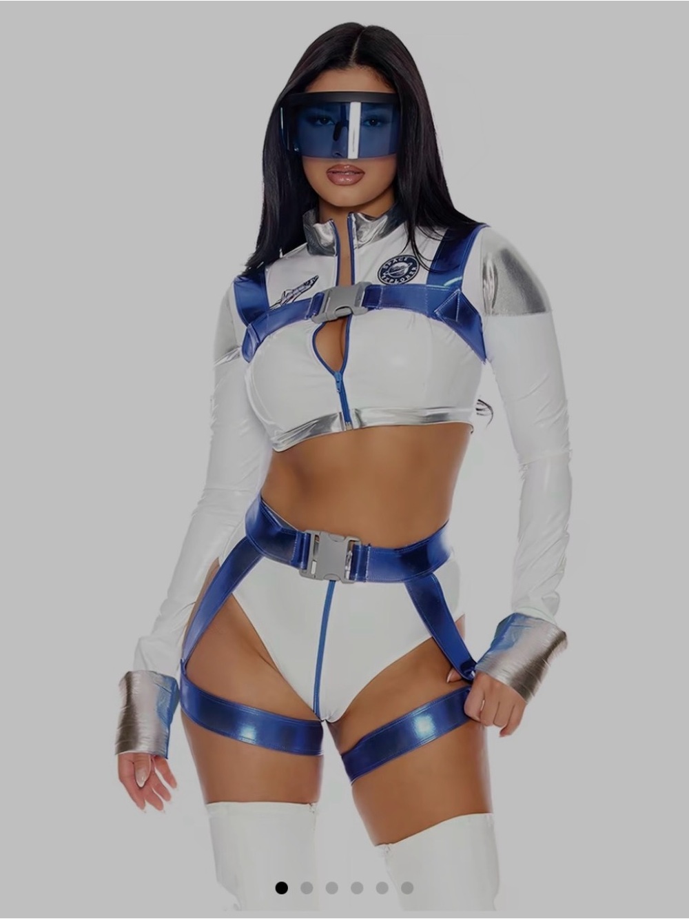 White and Blue Futuristic Smart Visor Wearable